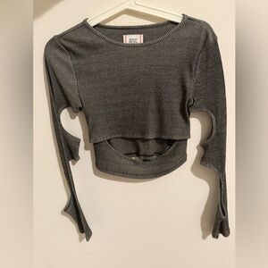 BDG Charcoal Ribbed Top